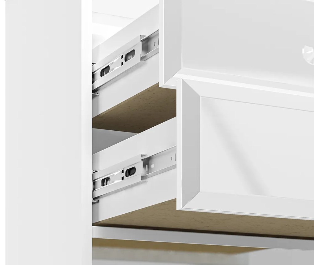 NOČNÝ STOLÍK CRISTINE 2S BIELY LESK + ZRKADLO