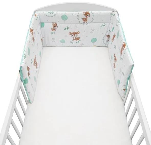 NEW BABY 3-dielne posteľné obliečky New Baby 100/135 cm Srnka mätové