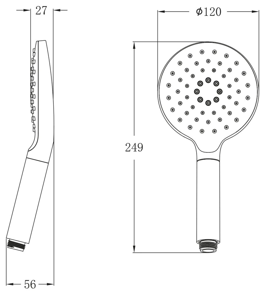 Sapho Sapho, Ručná sprchová hlavica otočná, 3 režimy sprchovania, priemer 120 mm, ABS/chróm, 1204-32