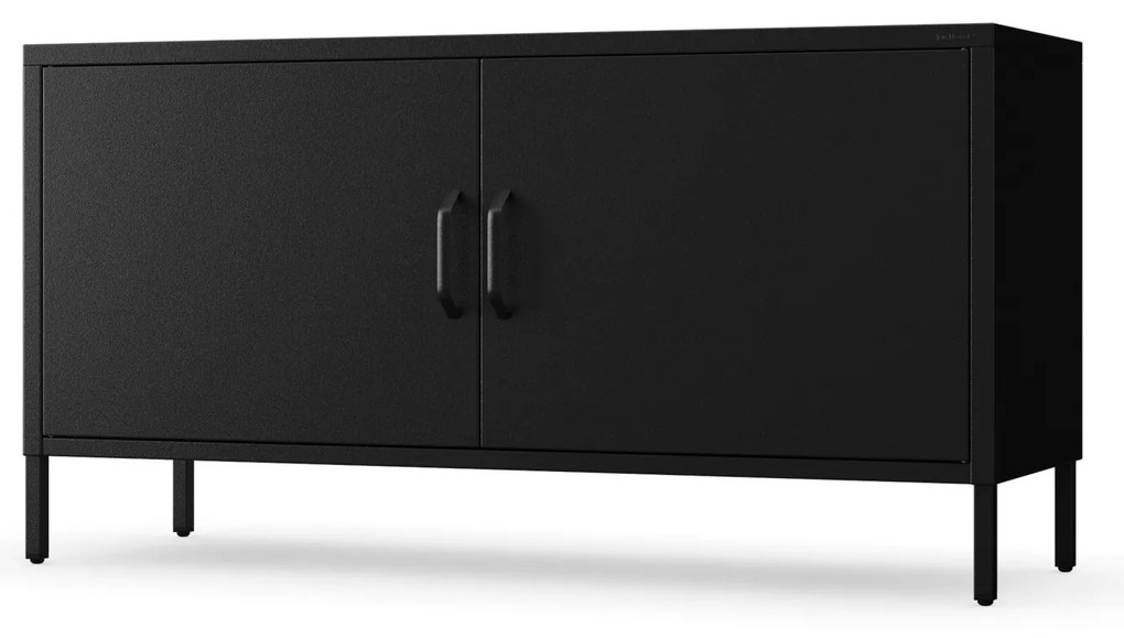 TV skrinka kovová na nožičkách čierna, 1150x595x400 mm: ROSA Modern