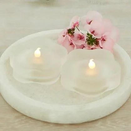 SIRIUS Čajové LED svíčky, sada 2 kusy, matné, kytky