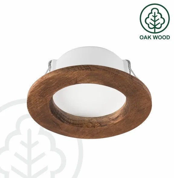 LED Podhľadové svietidlo WOODY SPOT LED/5,5W/230V 4000K čerešňa Ø10 cm