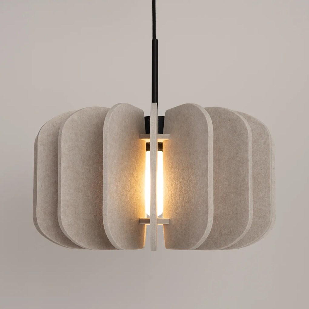 Závesné svietidlo Mula, 1x béžové plstené tienidlo, (fi 45cm)