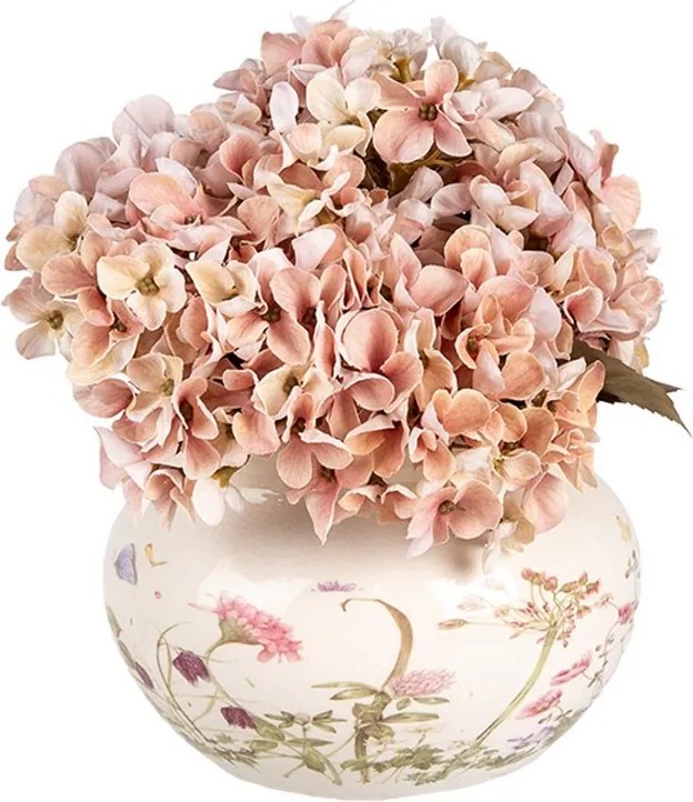 Keramický obal na kvetináč s lúčnymi kvetmi Flowers of Love S - Ø 17*12 cm