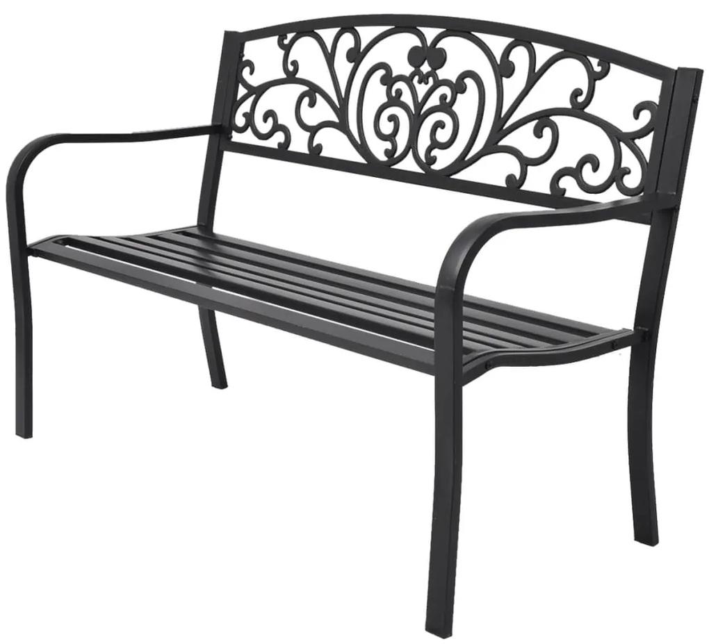 vidaXL Záhradná lavička 127 cm, odlievané železo, čierna