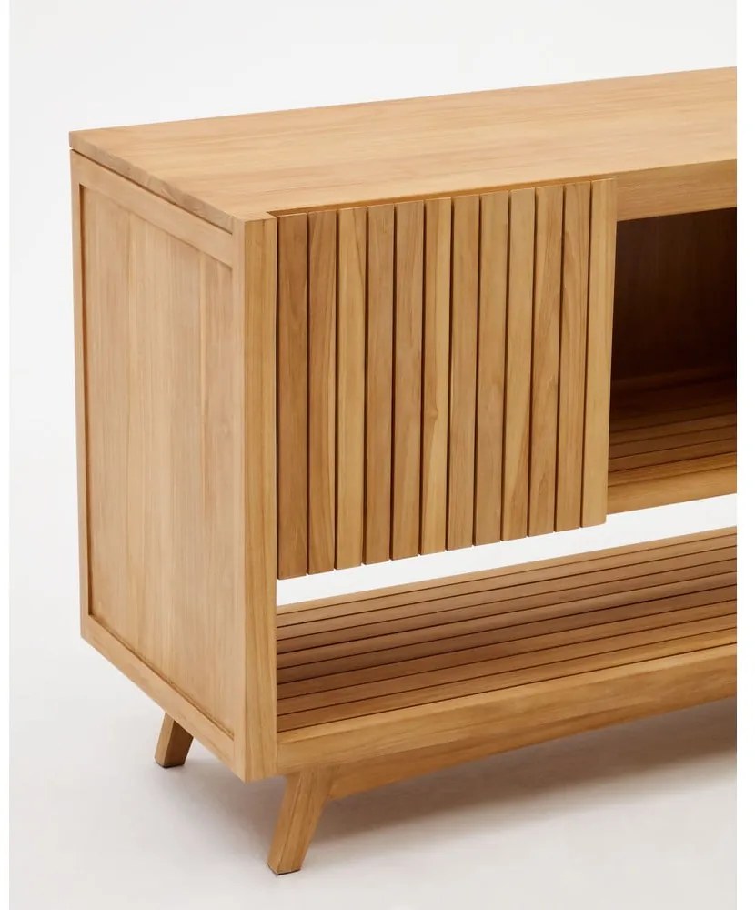 Nízka skrinka pod umývadlo z teakového dreva v prírodnej farbe 140x80 cm Kuveni – Kave Home