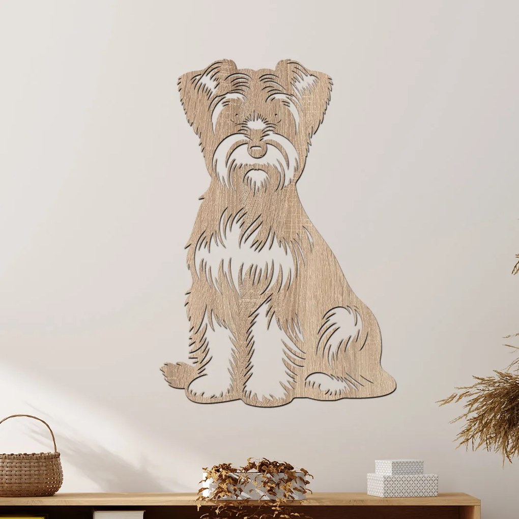 dřevo života Drevený obraz psa Dandie Dinmont Terrier Rozmery - cm: 27x40, Zvoľte farbu dekoru: Čerešňa