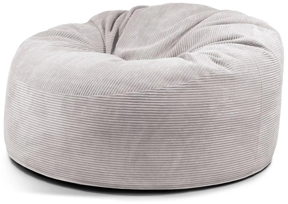 Svetlosivý menčestrový sedací vak Om 135 – SLOWDOWN