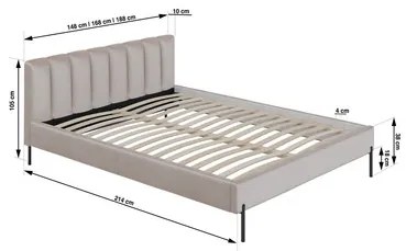 Čalúnená posteľ MILAN rozmer 140x200 cm Krémová
