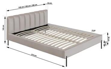 Čalúnená posteľ MILAN rozmer 140x200 cm Sivá