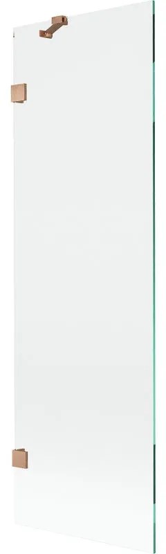Mexen, Mexen Lunar 1-krídlová vaňová zástena 60 x 150 cm, transparentná, brúsená meď - 897-060-000-65-00