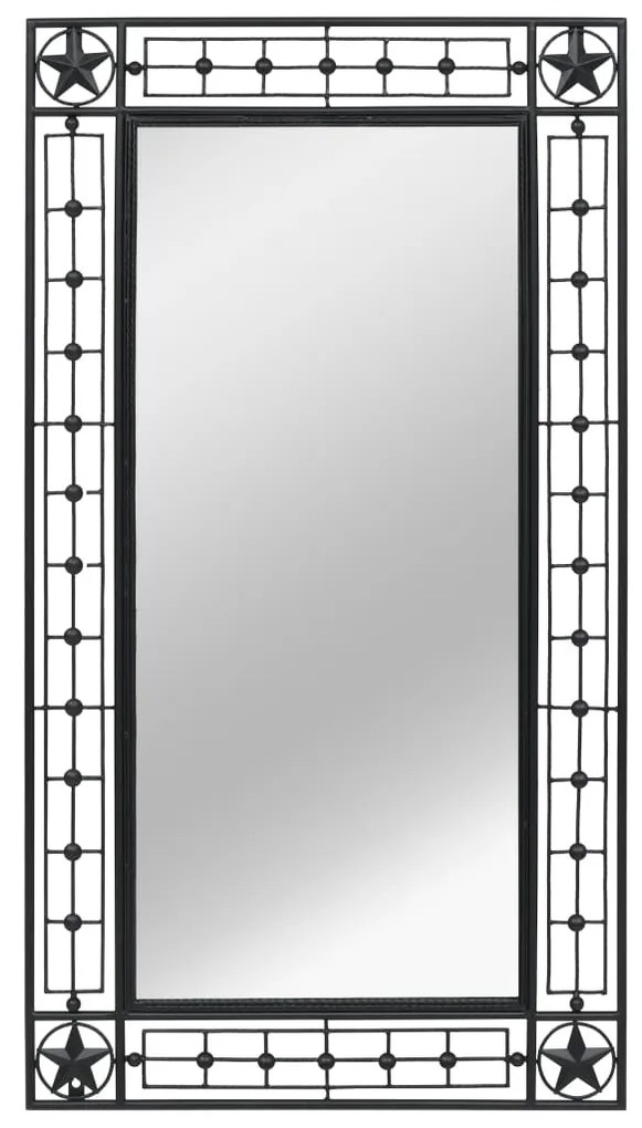 vidaXL Nástenné zrkadlo obdĺžnikové čierne 60x110 cm