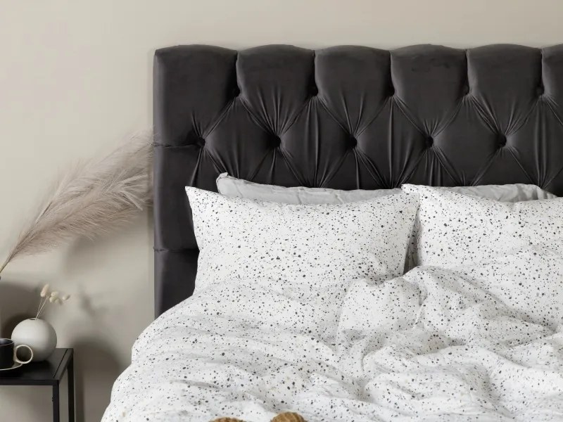 Vansbro 120 polohovateľná boxspring posteľ sivý zamat čelo Sarna