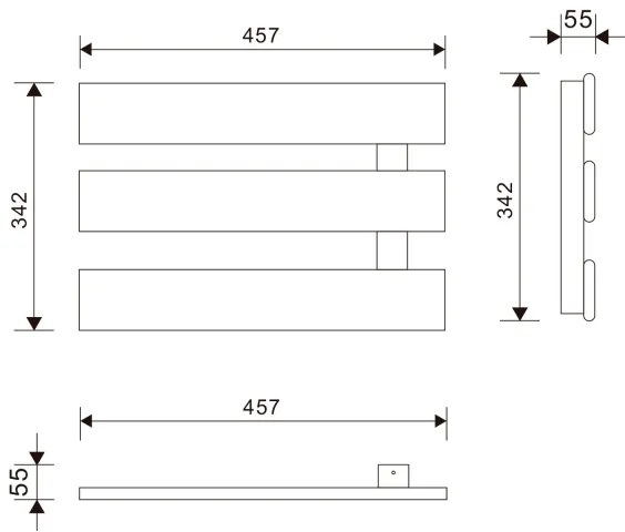 Aqualine - Elektrický sušiak na uteráky ELVIS 50W/230V 34,2 cm biela pravá