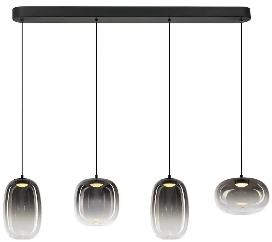 LED Luster na lanku VASO LED/15W/230V čierna/dymová