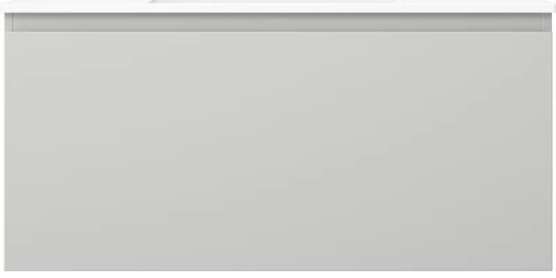 Mexen Orio, kúpeľňová skrinka 100 cm s umývadlom Otis, 1 zásuvka, šedá matná/biela matná, 91A10-10047-1-BF62-W18M01