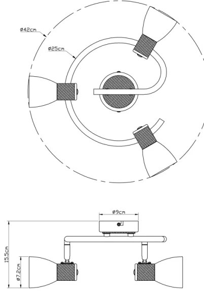 Globo 54352-3 - Bodové svietidlo GYLFI 3xE14/40W/230V