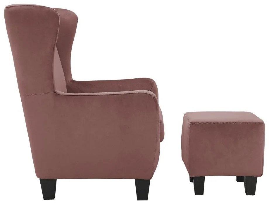 Ružové zamatové kreslo ušiak Zhili - Støraa