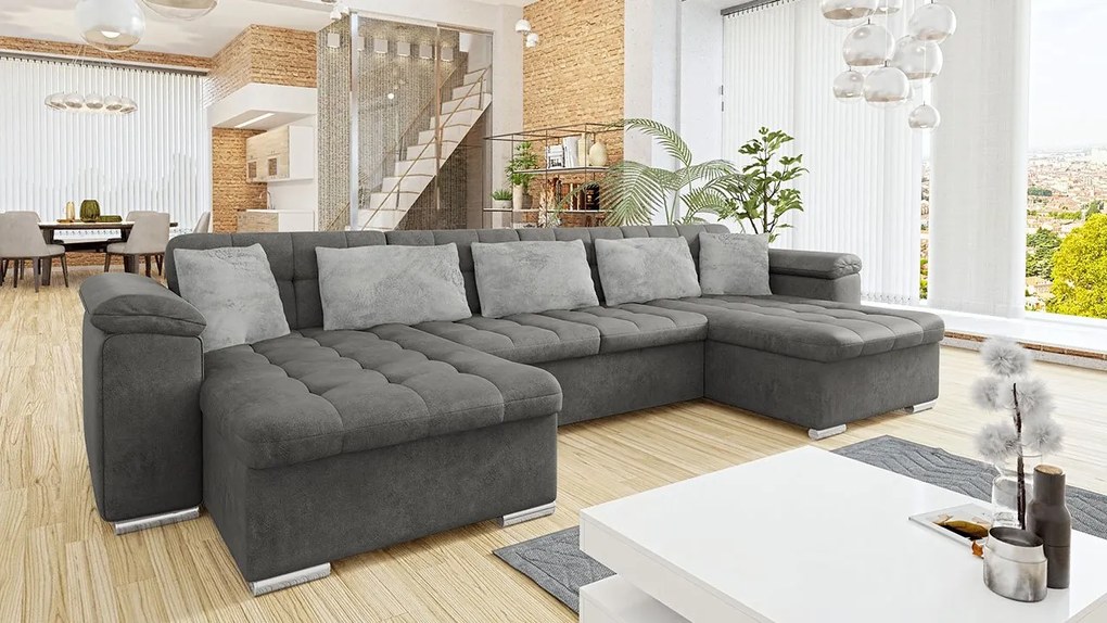 Rohová rozkladacia pohovka Wicenza Premium, Dostupné poťahy: Terra 05 + Terra 05 + Terra 06 ECO