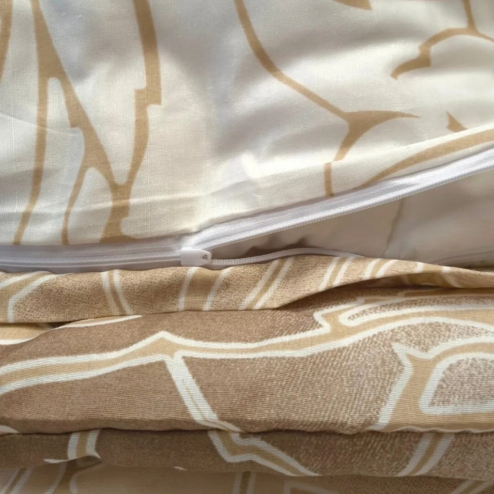 Obliečky bavlnené Fatima hnedá TiaHome - 2x Vankúš 90x70cm, 1x Paplón 200x220cm