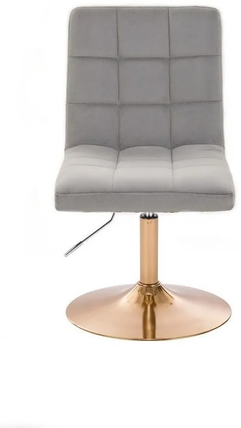 LuxuryForm DESIGN Stolička TOLEDO VELUR na zlatom tanieri - svetlo šedá