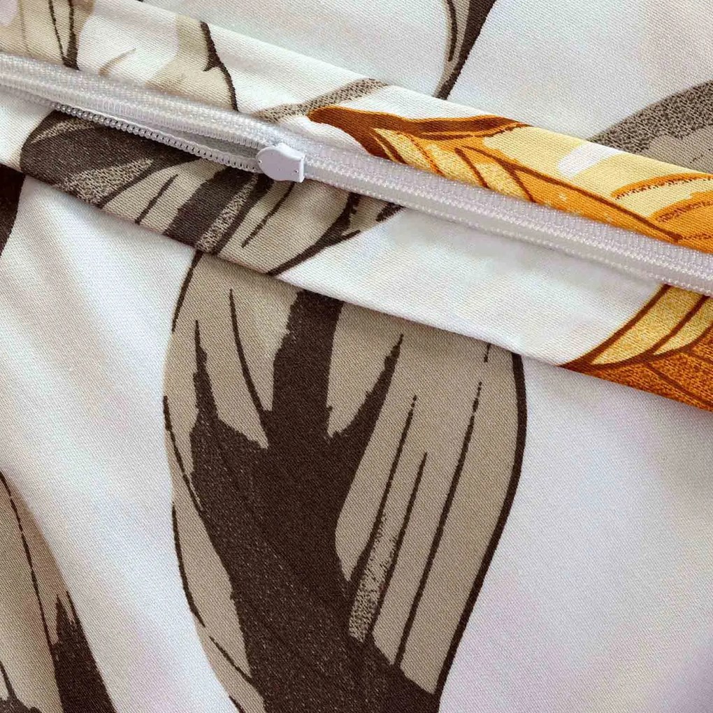 SATÉNOVÉ OBLIEČKY LEAVES EXCLUSIVE 200X220 CM, 2KS 70X80 CM LISTY