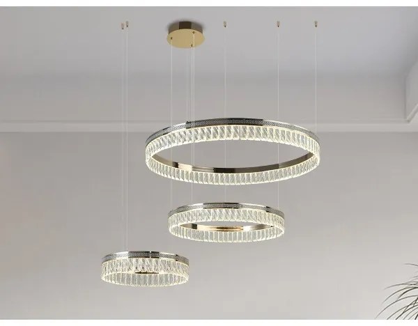 Stlmiteľný LED krištáľový luster na lankách THALIA LED/120W/230V 3000-6000K + diaľkové ovládanie