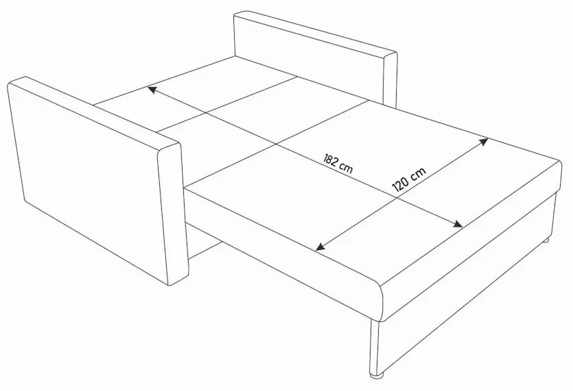 Rozkladacia pohovka TWICE, 136x85x98, kornet 10/kornet 02