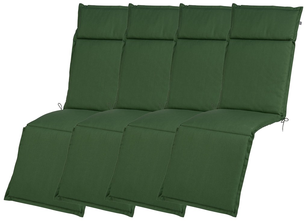 Livarno home Polstrovaná podložka na kreslo Houston, zelená, 4 kusy  (800006036)