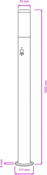 BRILAGI - Vonkajšia lampa so senzorom ELIA 1xE27/20W/230V IP44 100 cm chróm