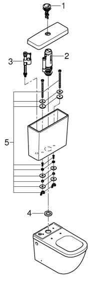 GROHE 39332000 - Splachovacia nádrž EURO CERAMIC 385 × 170 × 370 mm keramika/biela