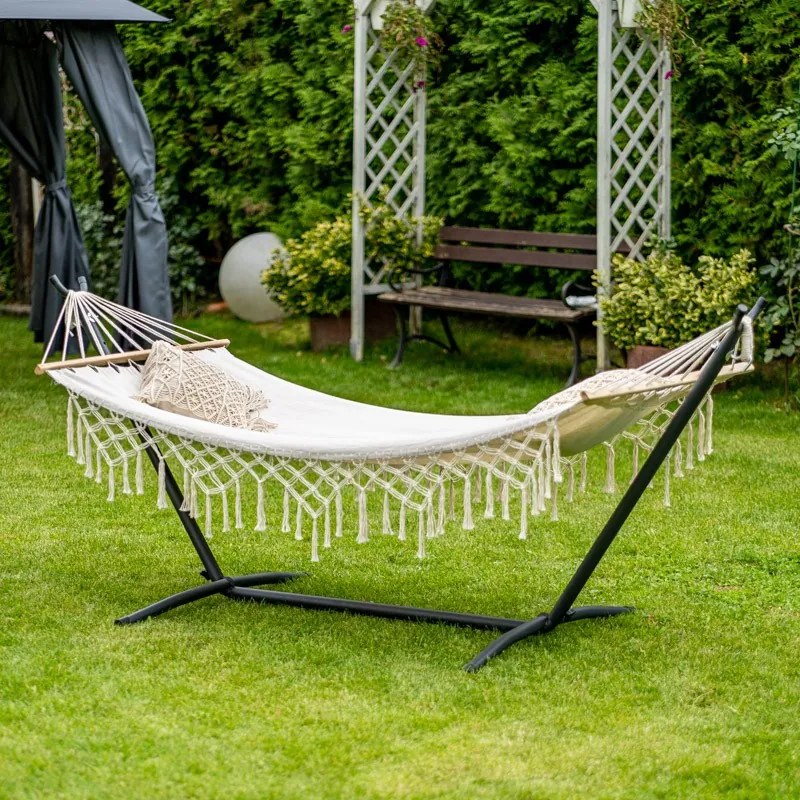 Hojdacia sieť BOHO krémová