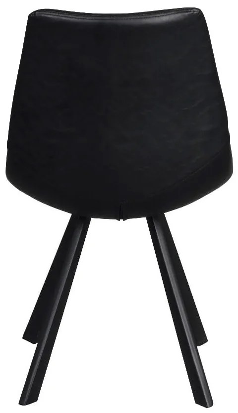 Čierna jedálenská stolička s čiernymi nohami Rowico Alpha