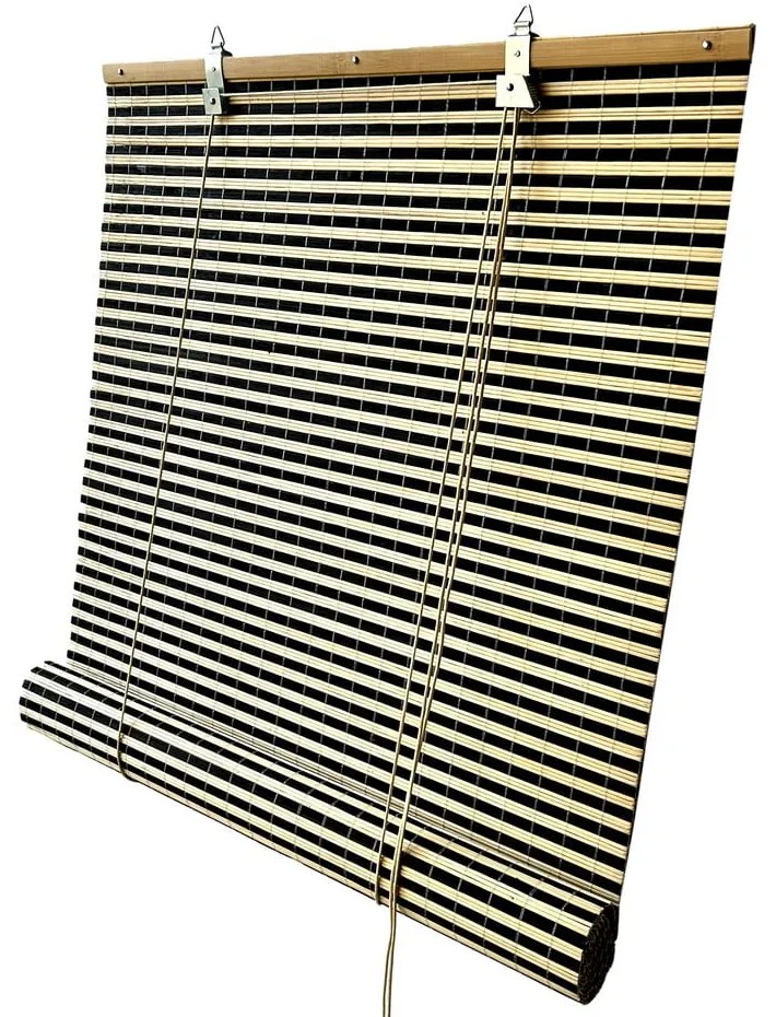 Čierna/v prírodnej farbe bambusová roleta 150x160 cm Vela – Gardinia