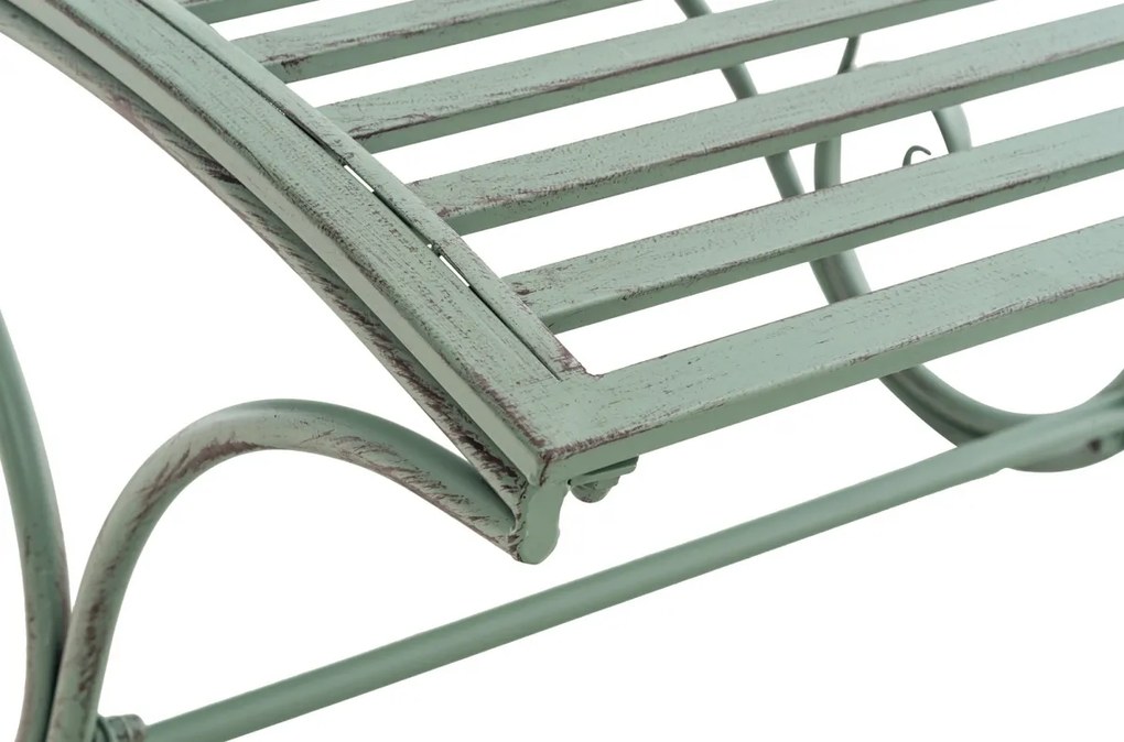 Kovová záhradné lehátko Amiens - Zelená antik