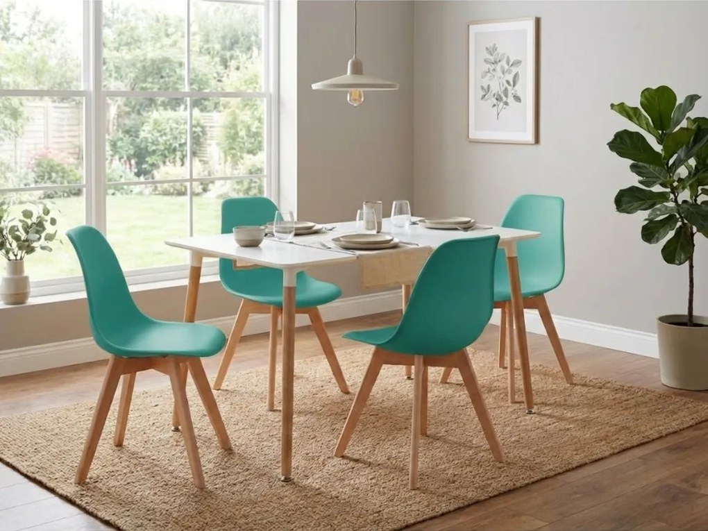 AKCIA Zelená stolička KITO s bukovými nohami II. akosť