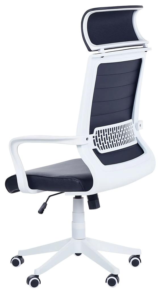 Kancelárska stolička z umelej kože čierna LEADER Beliani
