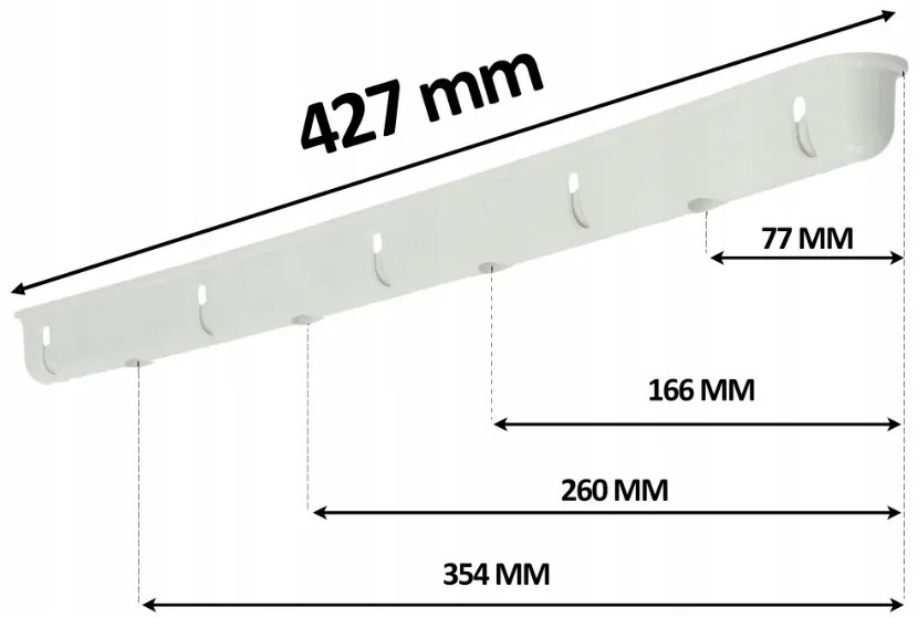 Erga Erga, stropný vešiak na sušenie bielizne 5x130 cm, biela, ERG-SEP-10SUSSUF5PP13