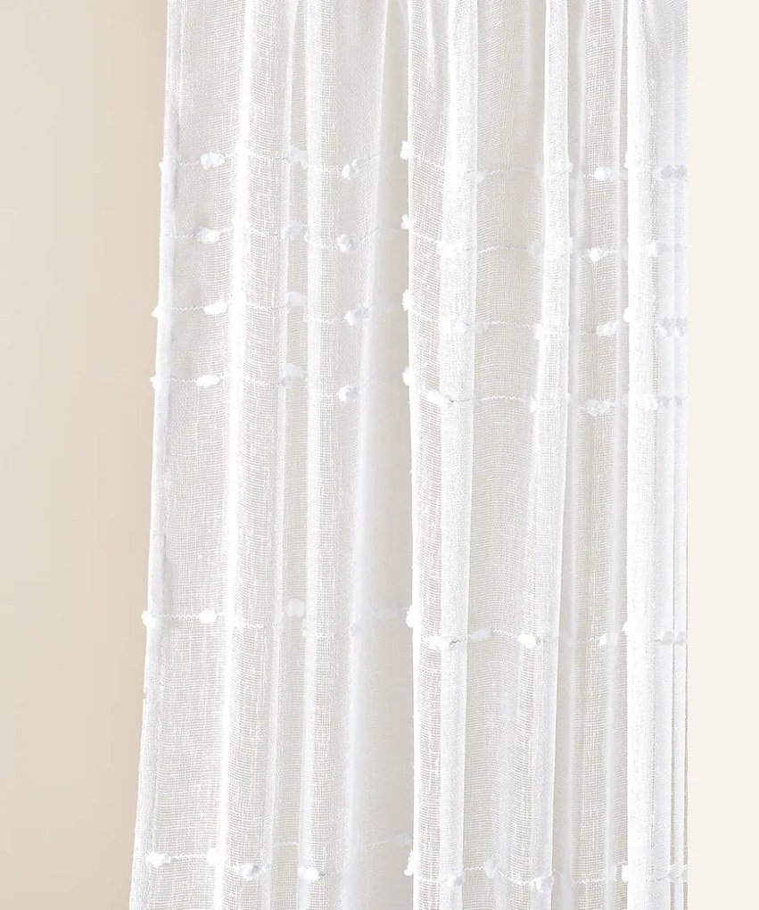 Room99 Záclona na krúžkoch Marisa Bodky Farba: Biela, Veľkosť: 250 x 250 cm