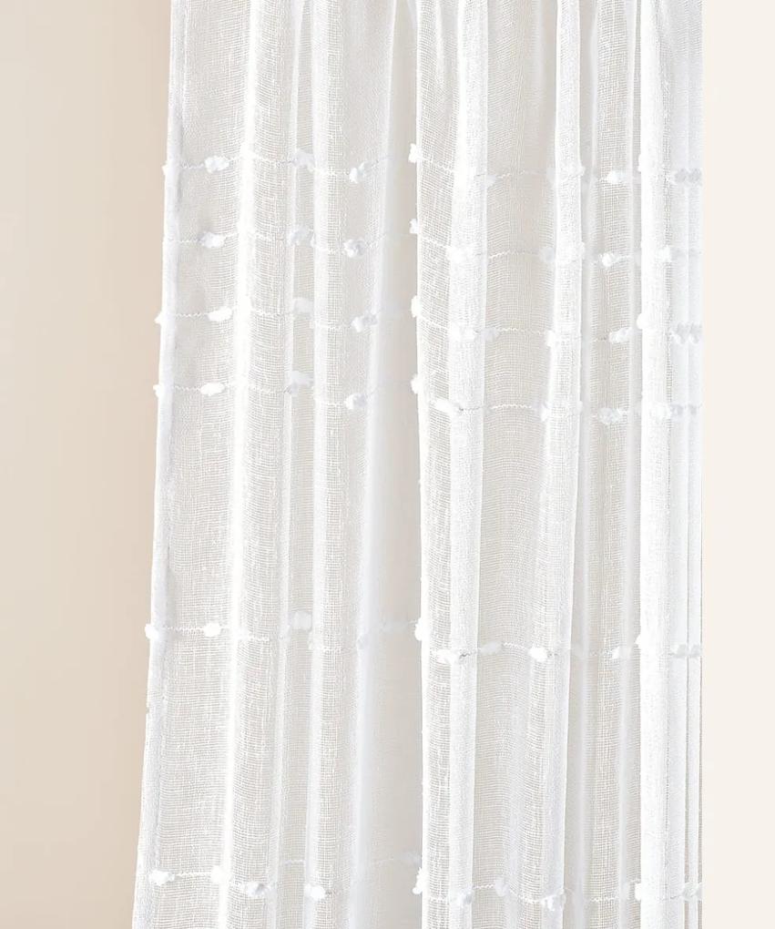 Room99 Záclona na krúžkoch Marisa Bodky Farba: Krémová, Veľkosť: 300 x 250 cm