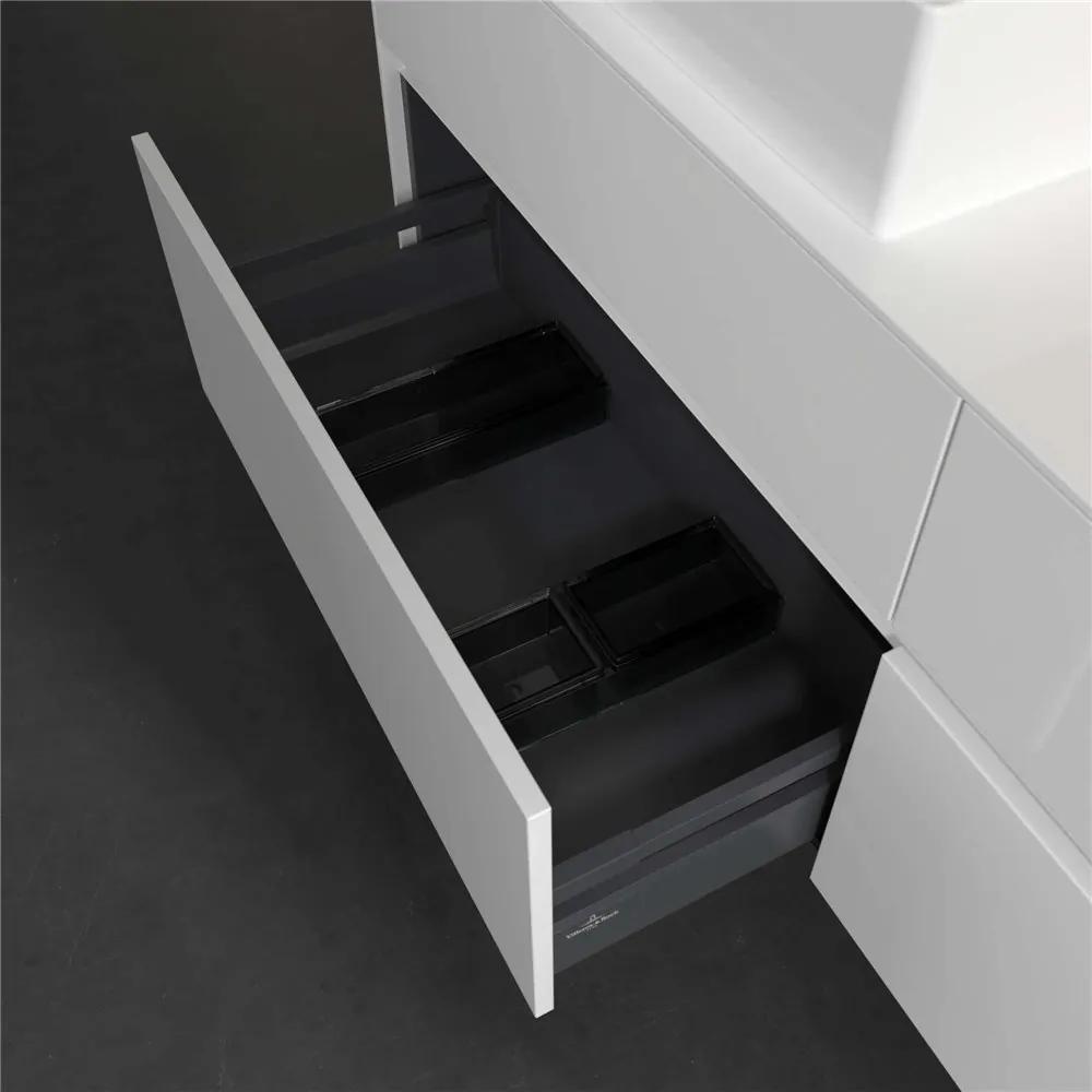 VILLEROY &amp; BOCH Collaro závesná skrinka pod umývadlo na dosku (umývadlo vľavo), 4 zásuvky, s LED osvetlením, 1600 x 500 x 548 mm, Glossy White, C135B0DH