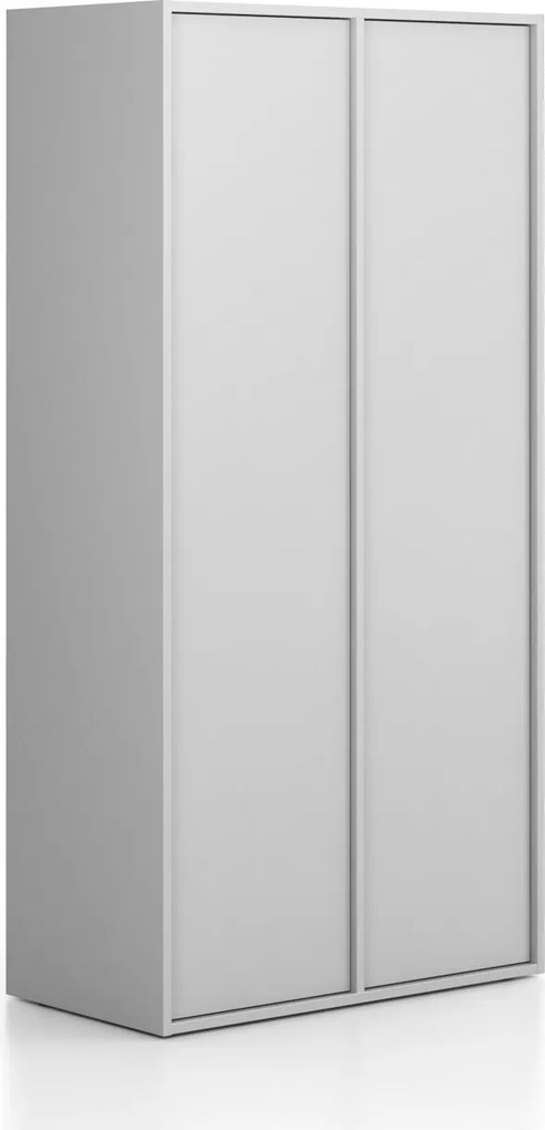 Šatníková skriňa FRAME, 2 oddiely, 872 x 450 x 1735 mm, PUSH-lock, sivá