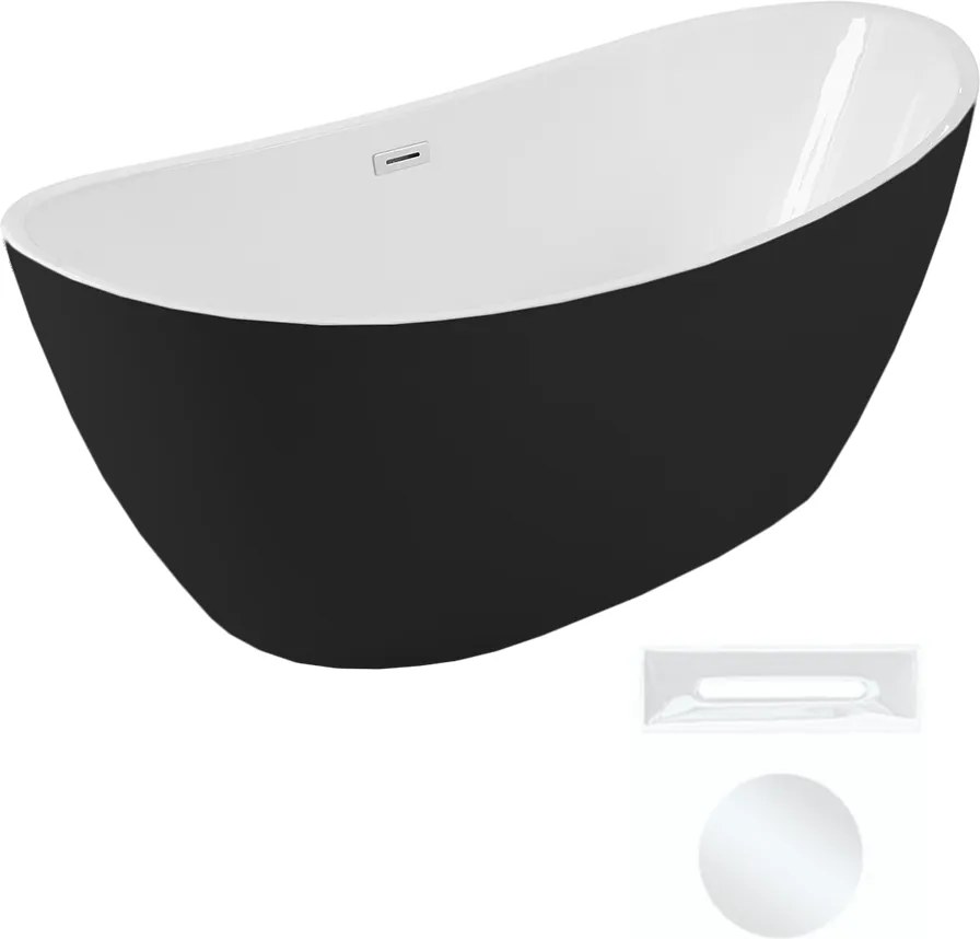 Besco Akrylátová voľne stojaca vaňa Ayla BW Matt 170x80 BESCO-Typ výpuste: Click-Clack s prepadom, biela, BESCO-Rozmery: 170x80, BESCO-Farba: Biela/č…