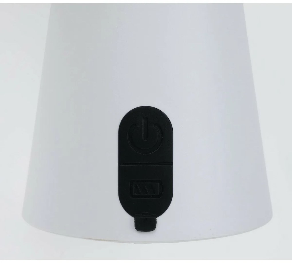 Stolná vonkajšia prenosná LED lampa Boise, biela, USB, 15 x 17 cm, plast