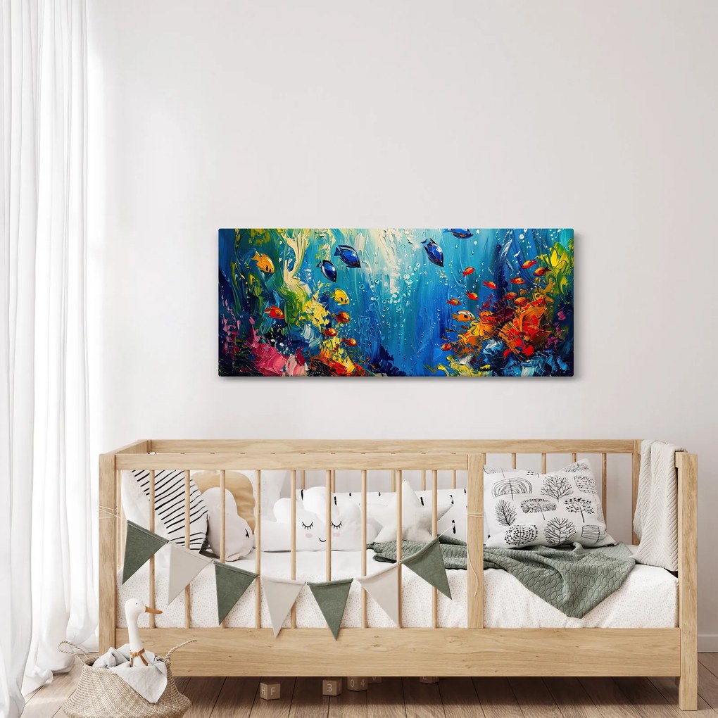 Obraz - Maľba podmorského sveta (120x50 cm)