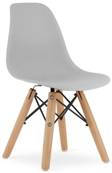 Set dvoch detských stoličiek ZUBI sivé (hnedé nohy) 2ks