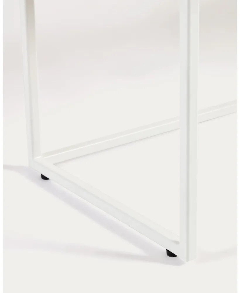 Biely/v prírodnej farbe konzolový stolík v dekore duba 30x120 cm Yoana – Kave Home