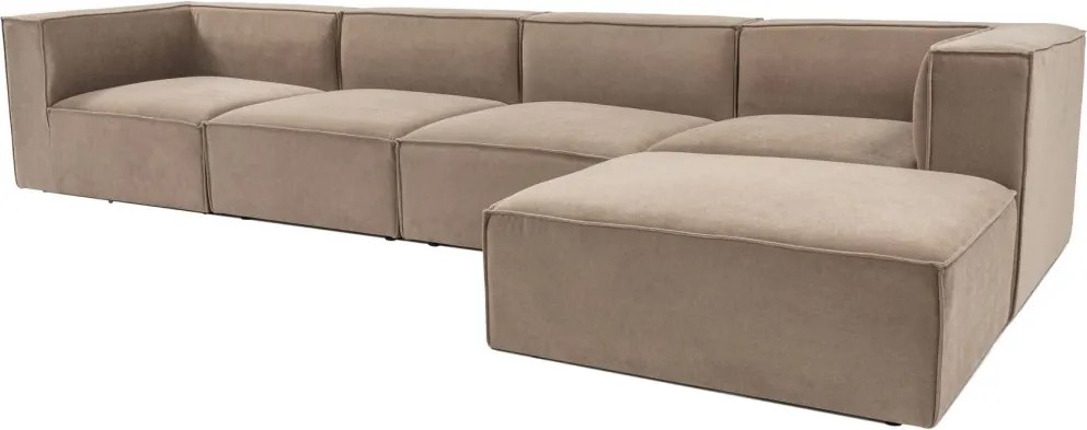 Rohová sedací souprava Sora 430 cm cappucino pravá