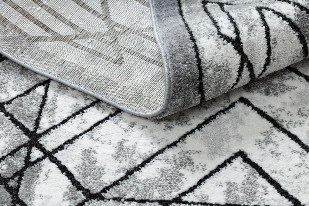 Moderný koberec COZY Tico,  geometrický - Štrukturálny,  dve vrstvy rúna, šedá