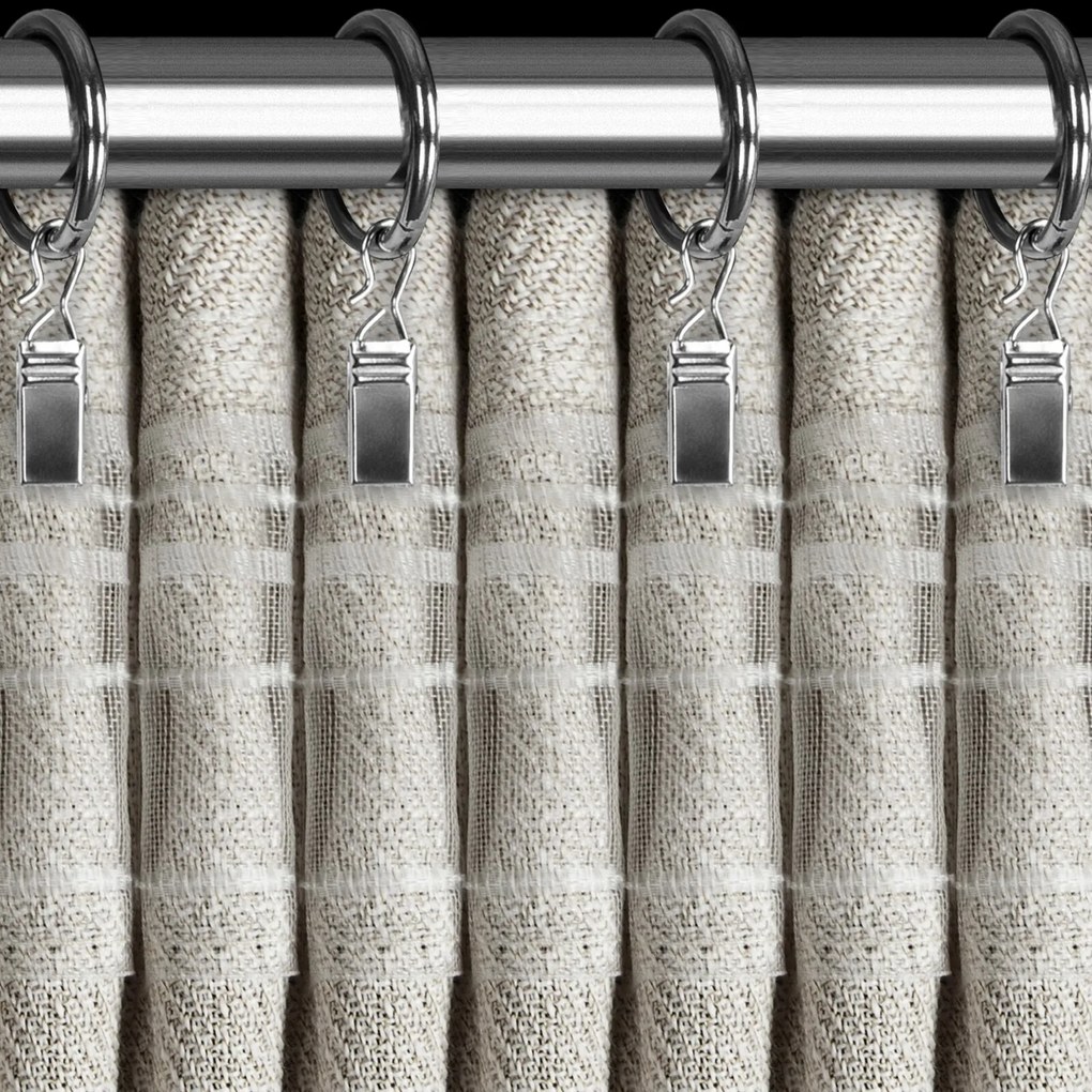 ZÁVES NA PÁSKE LEYA 140X270 CM TMAVOBÉŽOVÁ